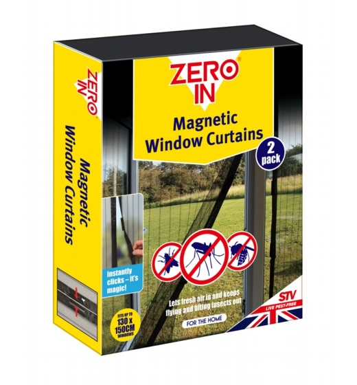Zero In Magnetic Window Insect Curtain Pack 2