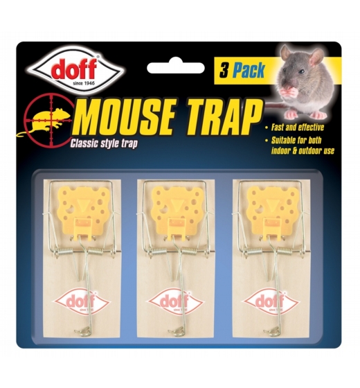 Doff Wooden Mouse Trap Pack 3