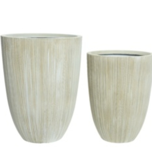 Kaemingk Lennox Plastic Planter Vase 57.50cm Off White