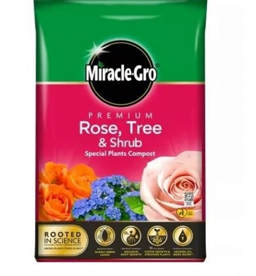 Miracle Gro Rose Tree Shrub Peat Free Compost 40L