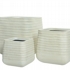 Kaemingk Lennox Plastic Cylinder Planter Set of 3 Small, Medium & Large Off White