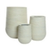 Kaemingk Jamie Plastic Planter Set of 3 Small, Medium & Large Off White