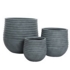 Kaemingk Jamie Round Plastic Planter Set of 3 Small, Medium & Large Grey