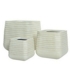 Kaemingk Jamie Square Plastic Planter Set of 3 Small, Medium & Large Off White