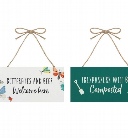 Garden Hanging Signs x 2 Package