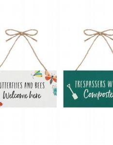 Garden Hanging Signs x 2 Package